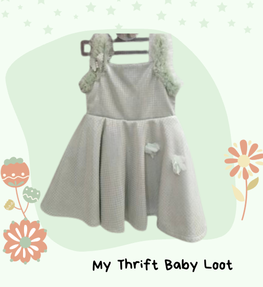 Preloved Green Shimmery Partywear Dress (1-3 years)